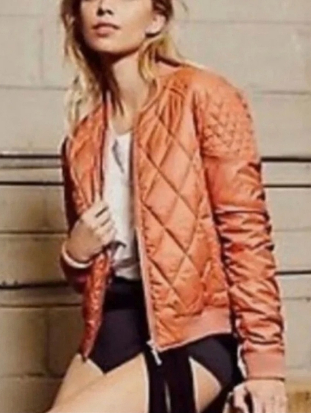 Free People Movement Quilted Bomber Jacket